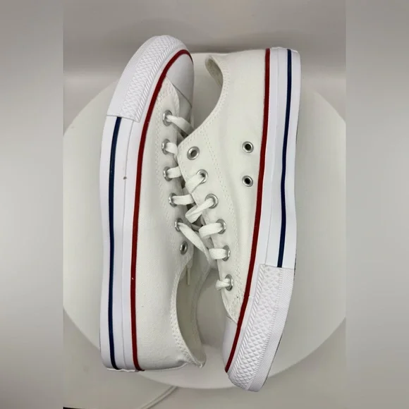 NWB Converse Chuck Taylor All Star Low Top White Canvas Unisex Shoes Size W 9 M7 - Picture 9 of 12